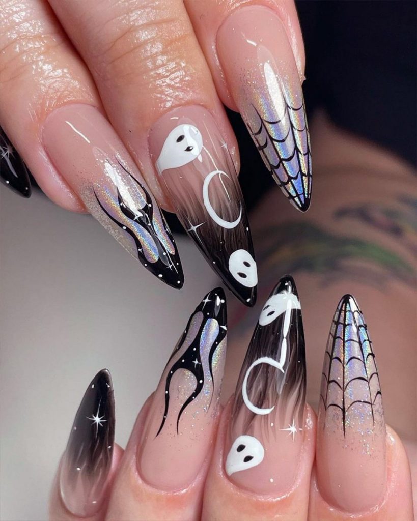 Halloween French Tip Nails