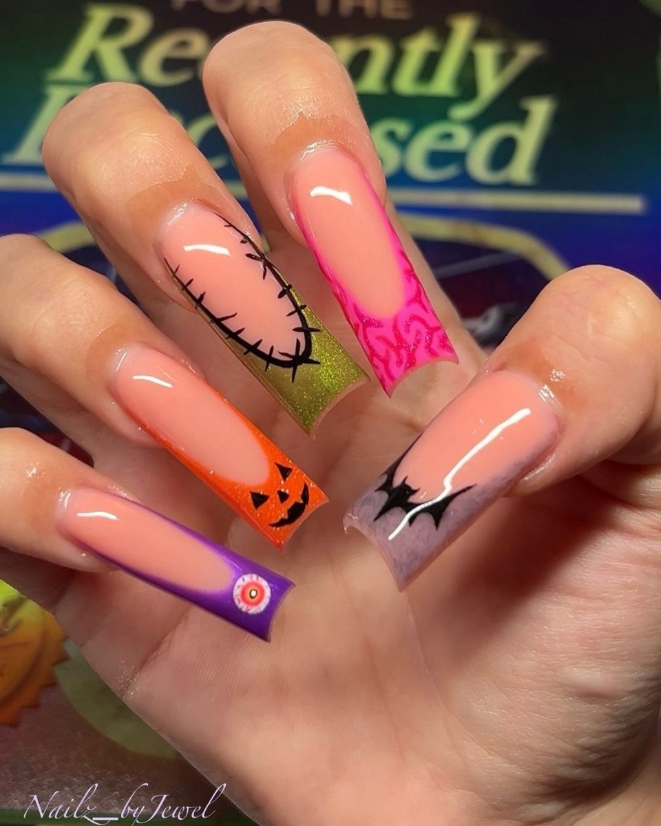 Halloween French Tip Nails