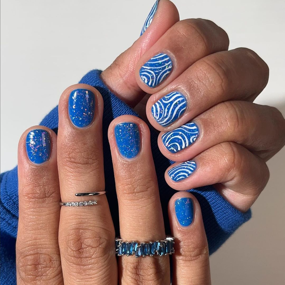 Blue October nail designs