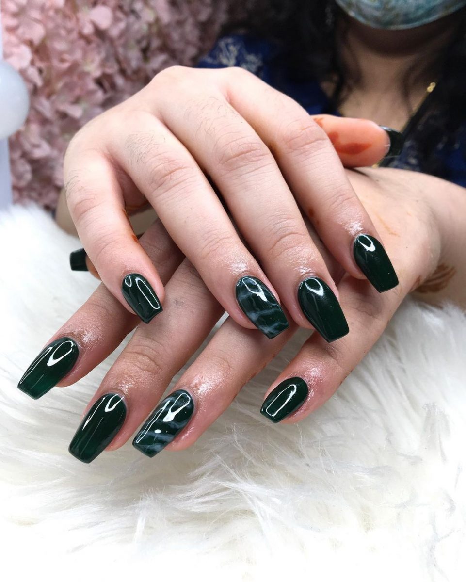 Dark Green Nails