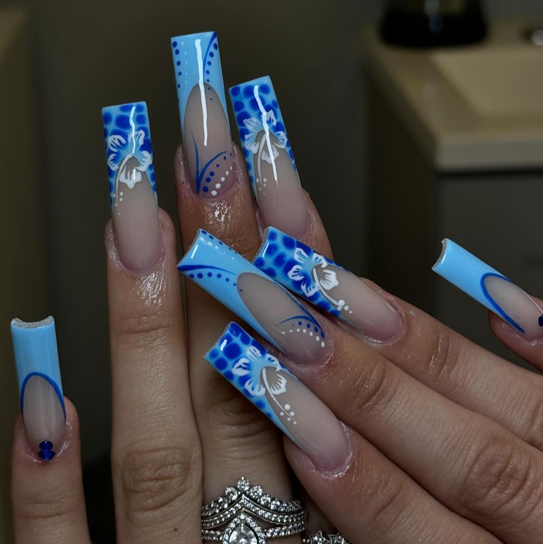 Blue October nail designs