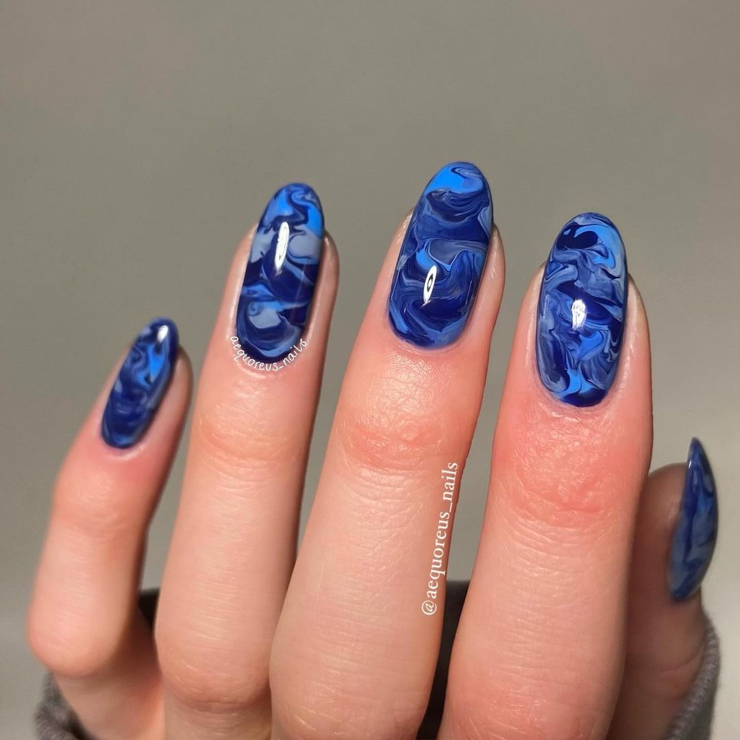 Blue October nail designs