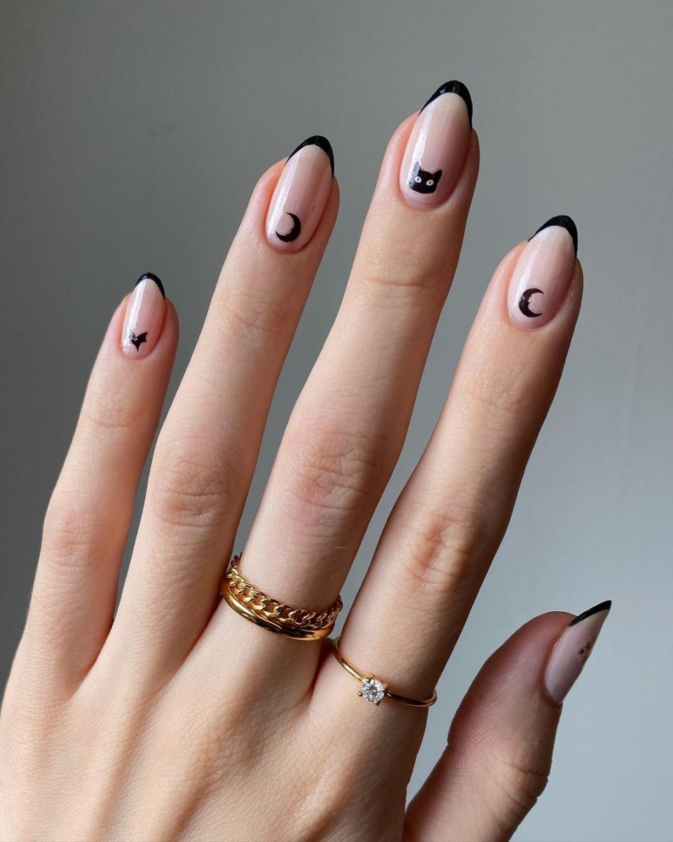 Halloween French Tip Nails