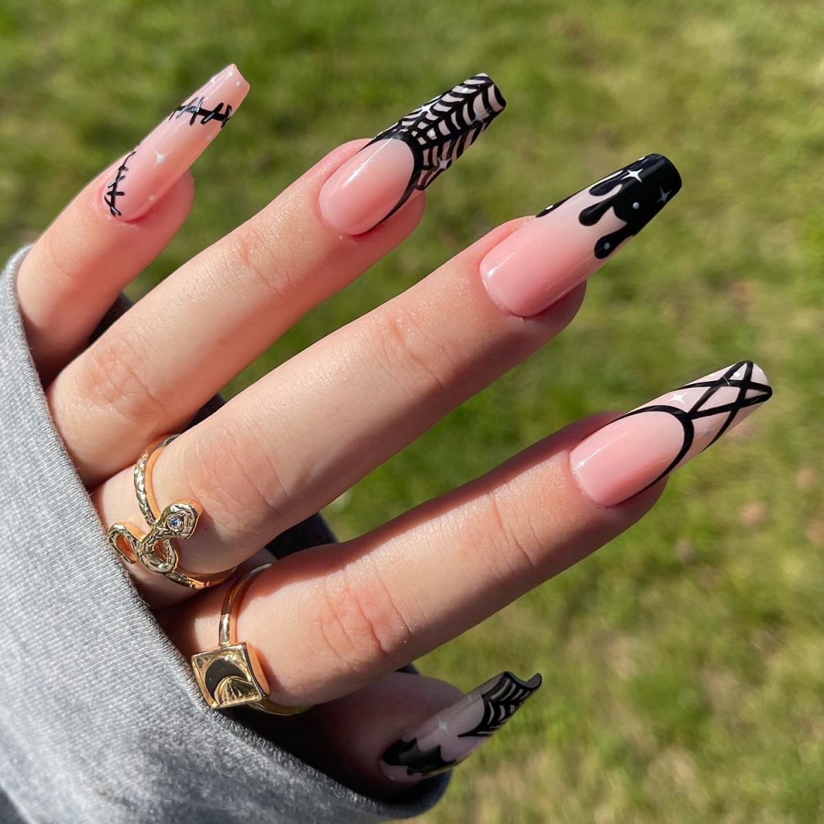 Halloween French Tip Nails