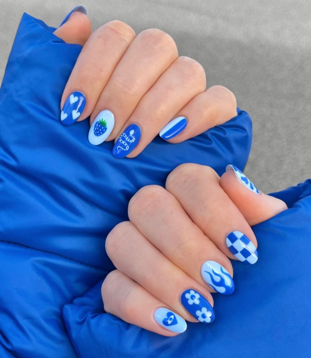 Blue October nail designs