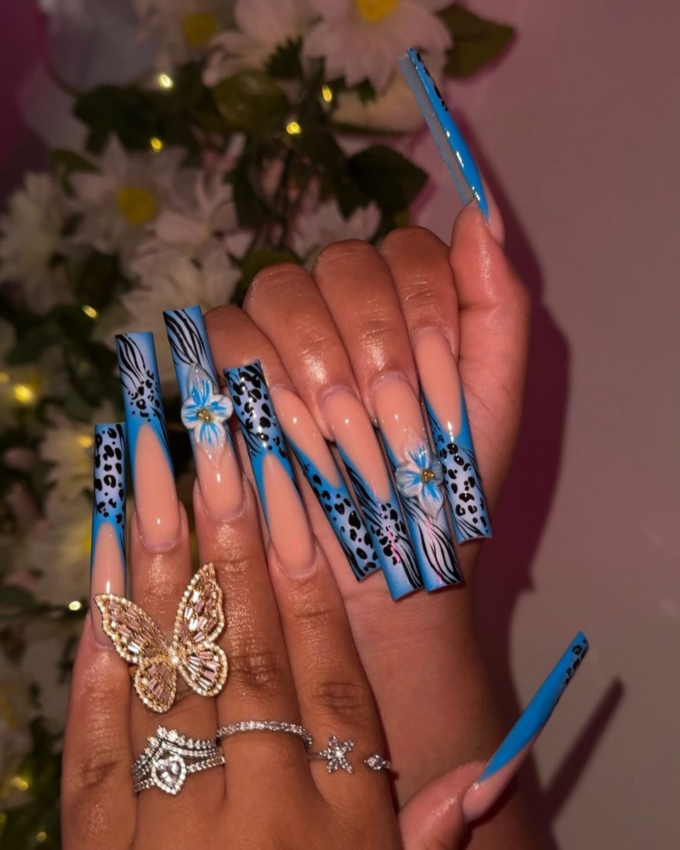 Blue October nail designs