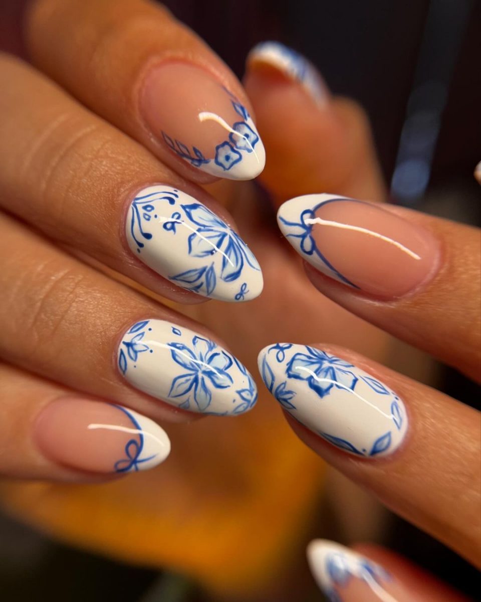 Blue October nail designs