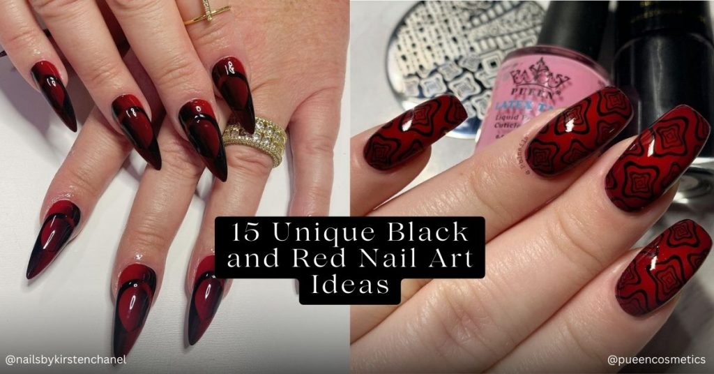 Black and Red Nail design Ideas