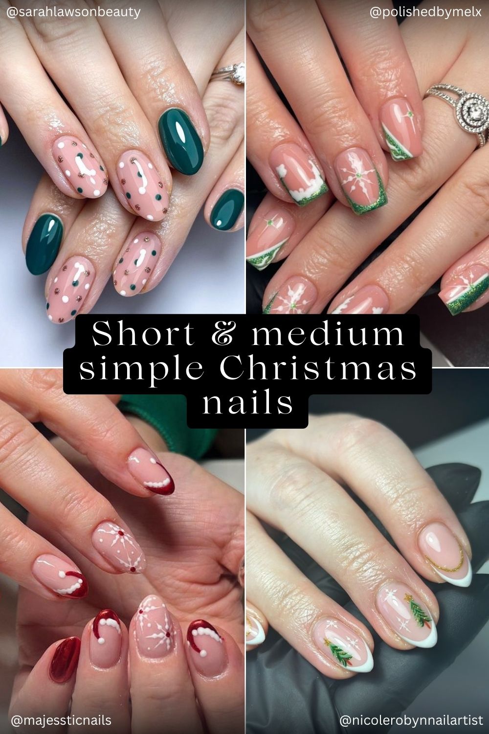 Short Christmas nails 2024