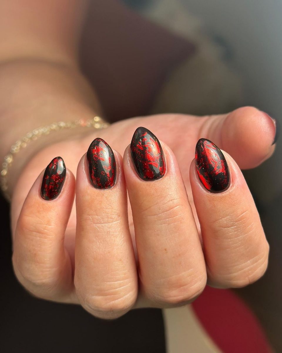 Black and Red Nail design Ideas