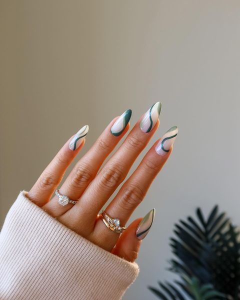 Green Fall Nail Designs