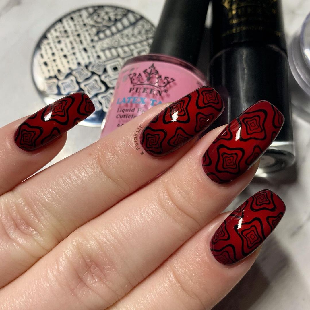 Black and Red Nail design Ideas