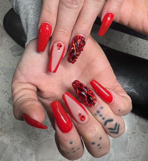 Black and Red Nail design Ideas