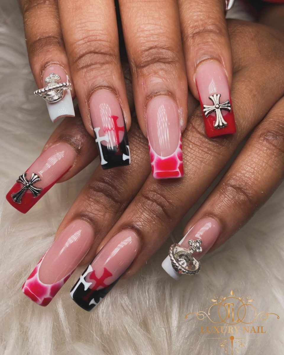 Black and Red Nail design Ideas