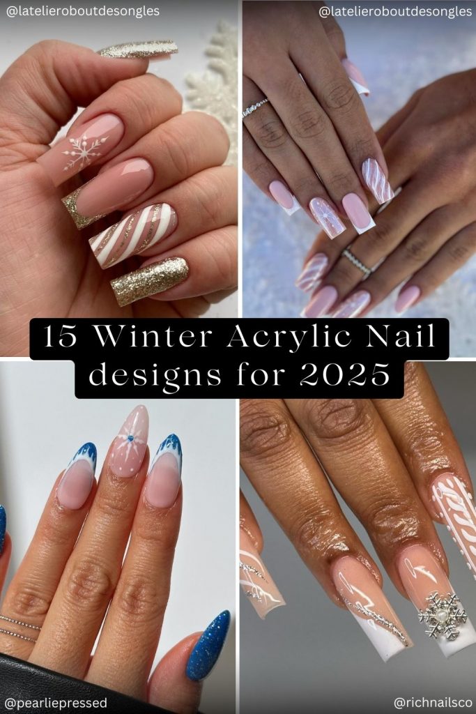 15 Winter Acrylic Nail designs for 2025